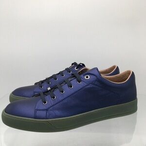 Lanvin Dark Blue Leather Low Top Lace up sneakers Men’s Size 8 M